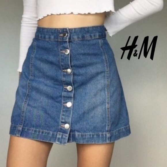 Divided Dresses & Skirts - H&M DIVIDED Button Down Denim Jean Skirt